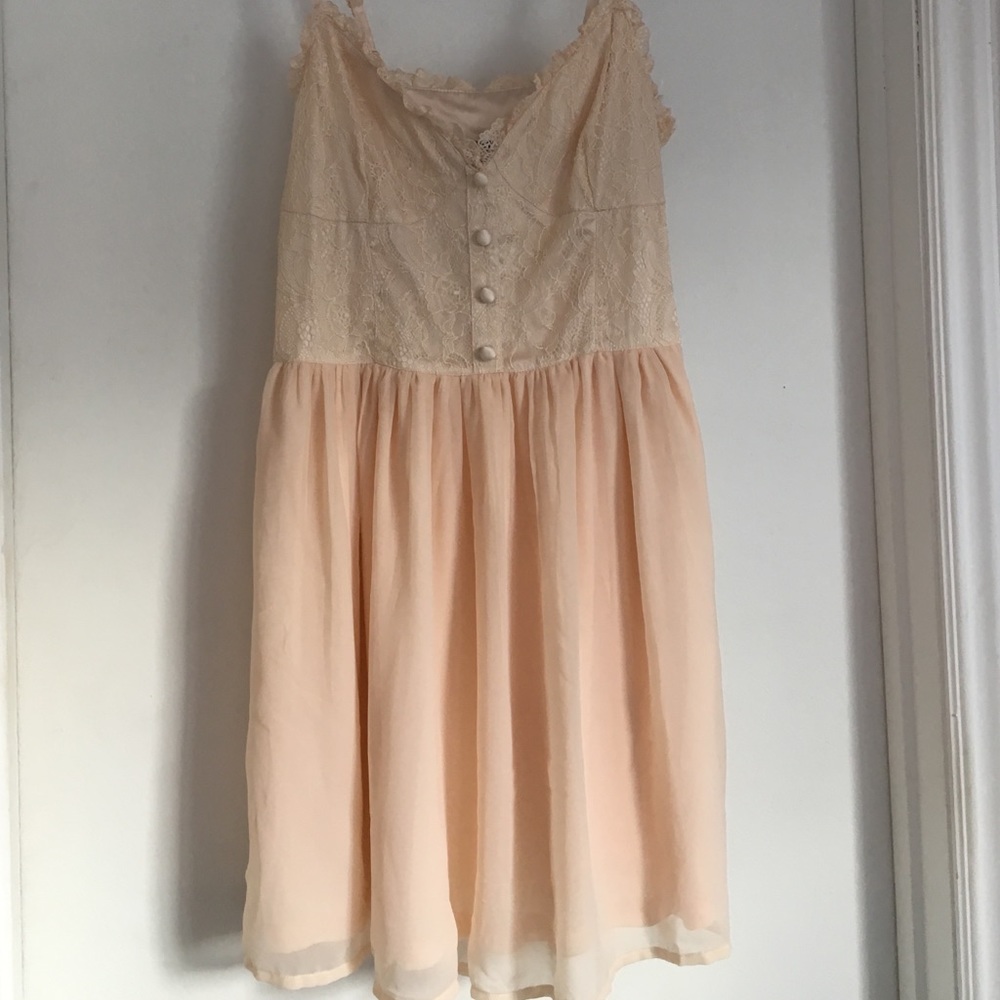 H&M blush pink corset dress